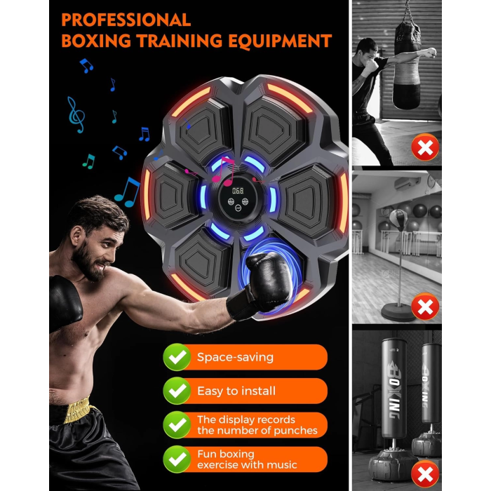 Bluetooth Hoparlör Özellikli Duvar Boks Makinesı  9 Mod Seviye Ayarlı  Müzikli Boks Makinesı