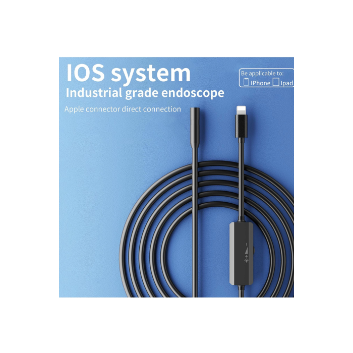 Endoskop Yılan Video Kamera İos Uyumlu Led’li 10 Metre 7 Mm Sert Kablo 2mp Full Hd