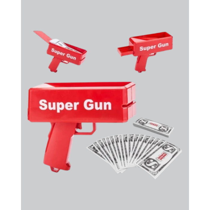 Super Money Gun Para Saçma Tabancası Yüksek Atış Güçlü Kırmızı Model