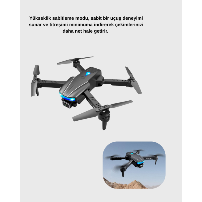 4K Katlanabilir Drone Uzaktan Kontrollü Wi-Fi Görüntü Aktarımlı