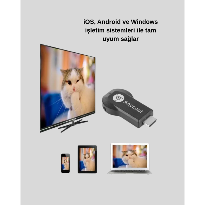 M9 Plus Kablosuz HDMI Görüntü Aktarıcı – Tak Çalıştır, iOS Android Windows Uyumlu