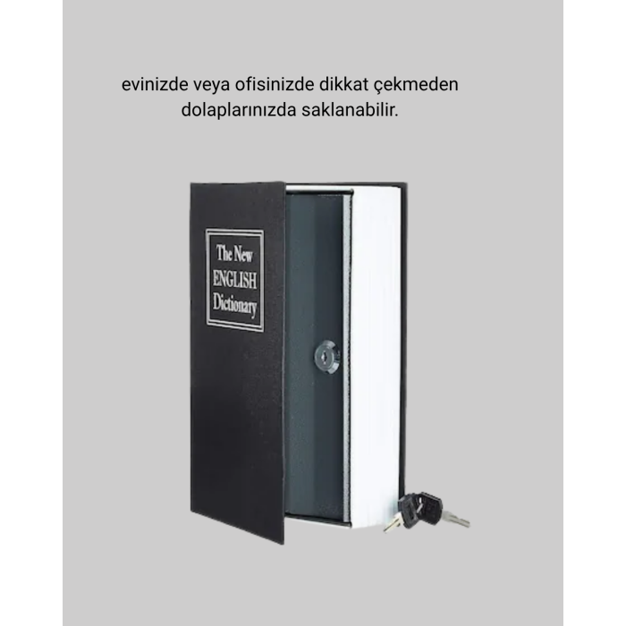 Anahtarlı Gizli Kitap Kasa – Metal İç Yapı, Kamuflajlı Sözlük Tasarım
