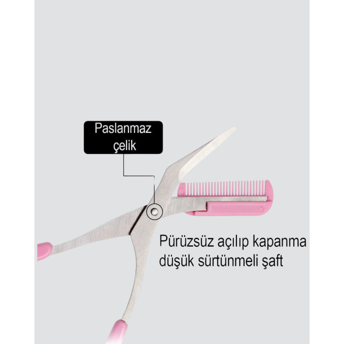 Profesyonel Taraklı Kaş Makası – Evde ve Salon Kullanımına Uygun