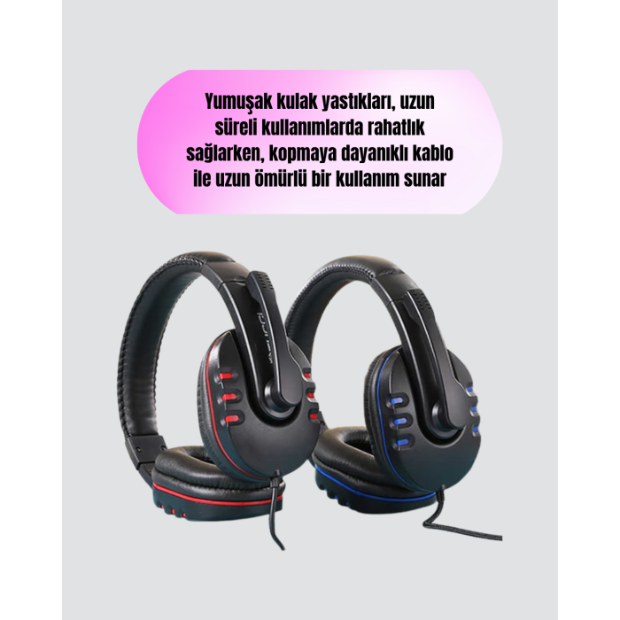 Kablolu Gaming Headset – Net Ses Ayrımı ve Ayarlanabilir Konfor