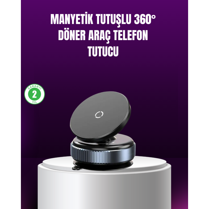 Araç İçi Manyetik Telefon Tutucu 360° Döner Vakumlu Stand