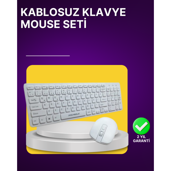 Kablosuz Klavye ve Mouse Seti - Ergonomik Tasarım, Sessiz Kullanım, Geniş Uyumluluk