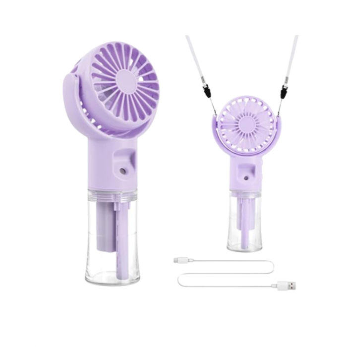 Şarjlı Buğu Fanı – Nemlendirici Sis Fonksiyonlu, Tip-C Girişli, Taşınabilir Masa Fanı