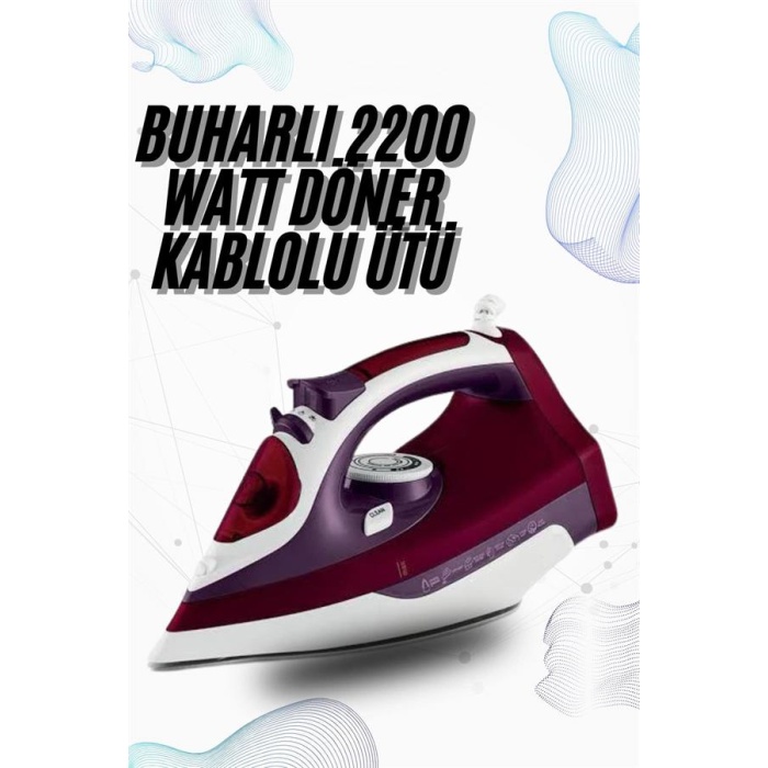 Buharlı Kablolu Ütü 2200 Watt Kireçlenme Önleyici Şok Buharlı