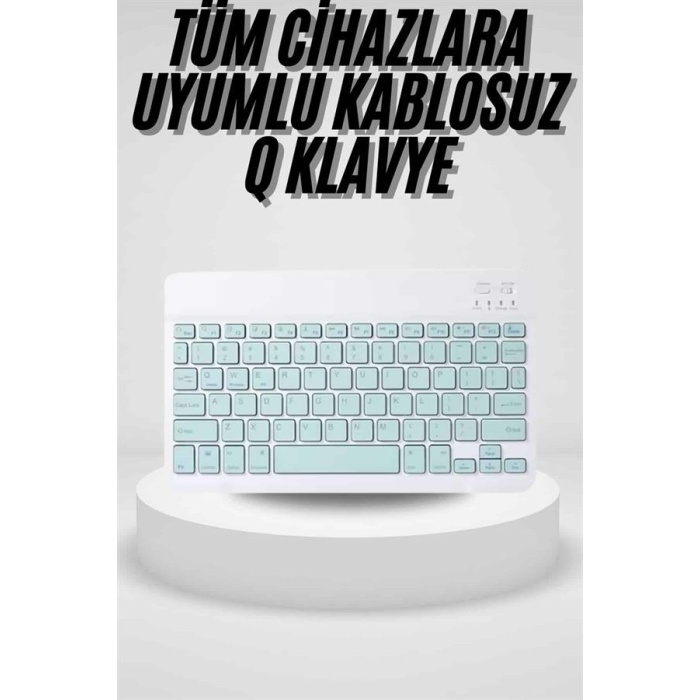 Uyumlu Kablosuz Bluetooth Şarj Edilebilir Mini Q Klavye