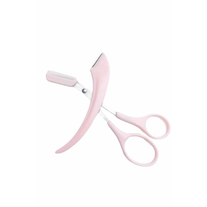 Taraklı Kaş Makası ve Ustura Seti Kaş Düzeltme Makası Kaş Bıyık Alma Aleti