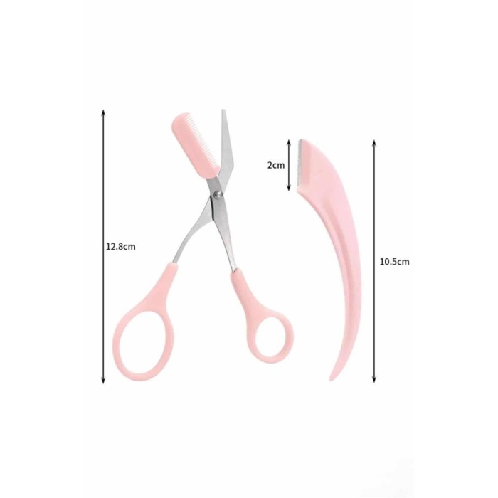 Taraklı Kaş Makası ve Ustura Seti Kaş Düzeltme Makası Kaş Bıyık Alma Aleti