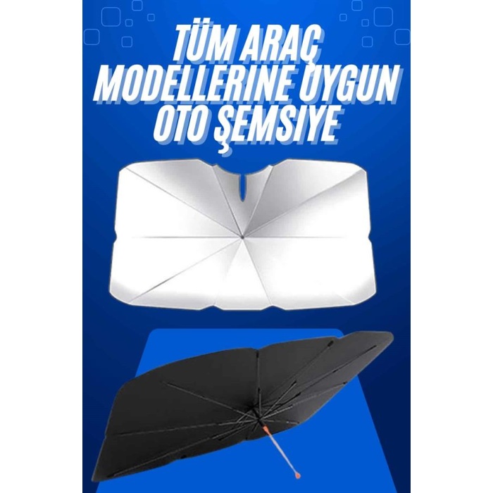 Taşınabilir Oto Cam Güneşliği Katlanabilir Tüm Araçlara Uyumlu Güneş Gölge Koruyucu