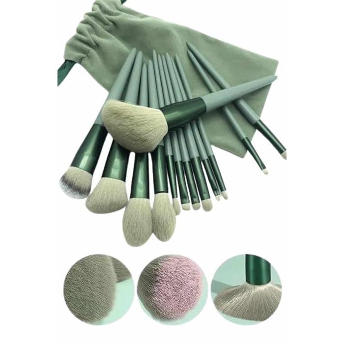 13 Parça Taşınabilir Kılıflı Profesyonel Makyaj Fırça Seti Pudra Allık Fondöten Fırçası