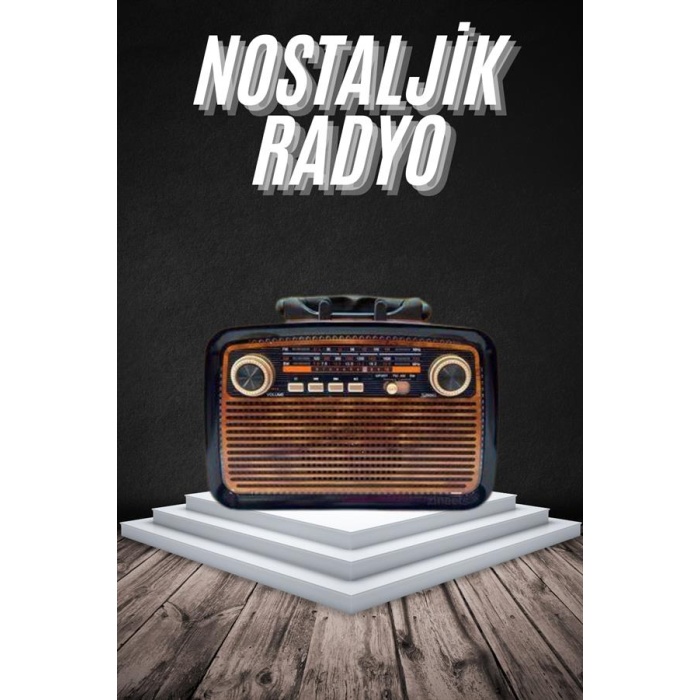 Eskitme Nostalji Tasarımlı Bluetoothlu Nostalji Radyo Ahşap Nostaljik Görünümlü