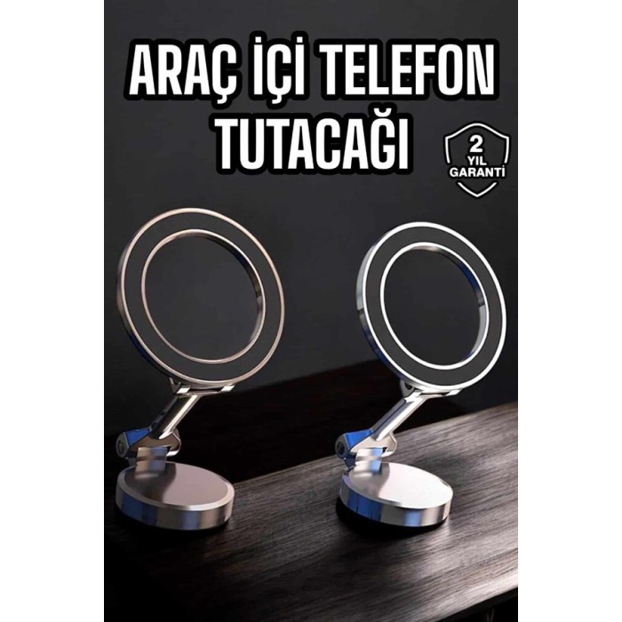 Telefon Tutucu Tüm Arabalara Uyumlu Araç İçi Katlanabilir Manyetik Tasarım