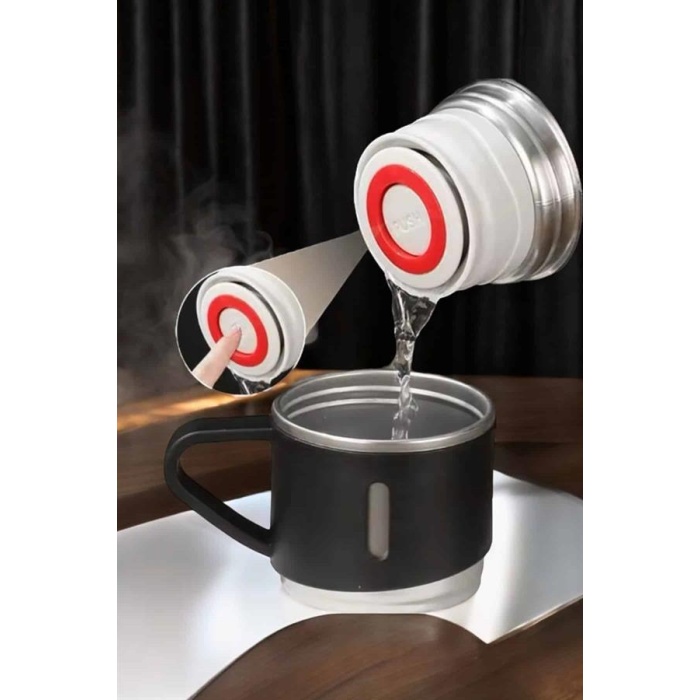 Şık ve Dayanıklı 3 Bardaklı Termos Seti Uzun Süre Isı Koruma Özellikli