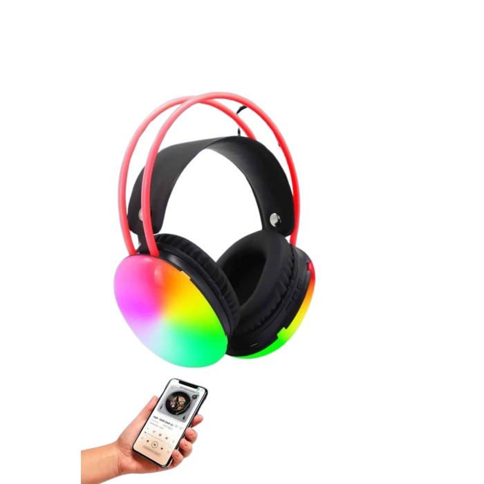 Kablosuz Bluetooth Kulaklık RGB Işıklı Kulak Üstü 5.3 Bluetooth Bağlantılı