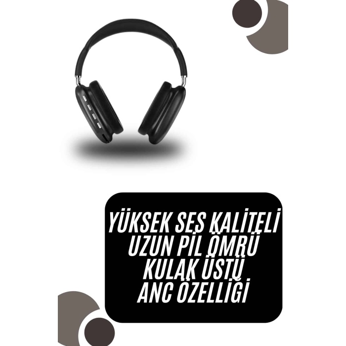 Kulak Üstü Kablosuz Bluetooth Kulaklık Yumuşak Süngerli SD Kart Girişli