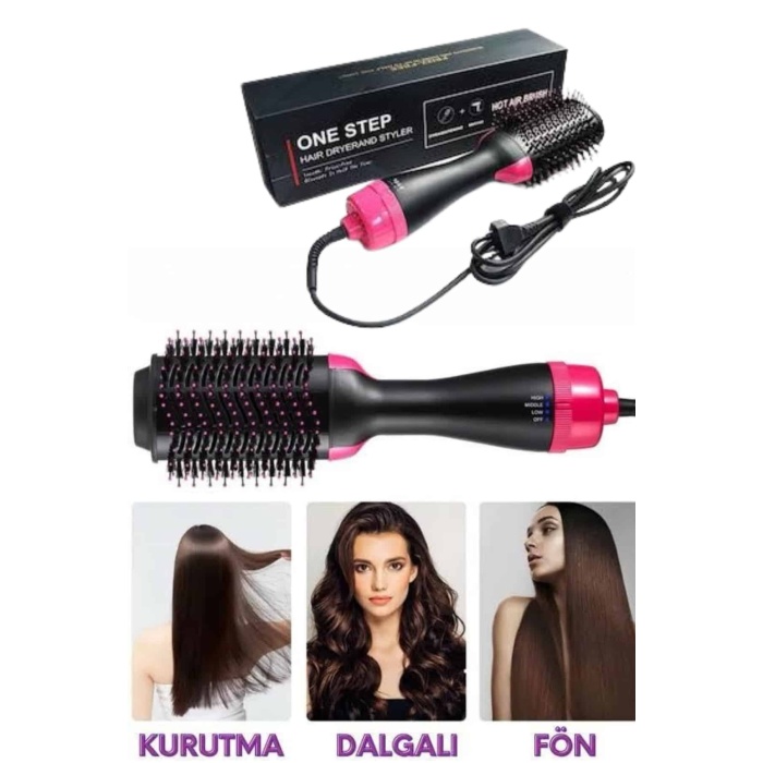 Saç Şekillendirici Ve Saç Düzleştirici Fön Tarağı Tarak Fırça 1200w Saç Kurutma