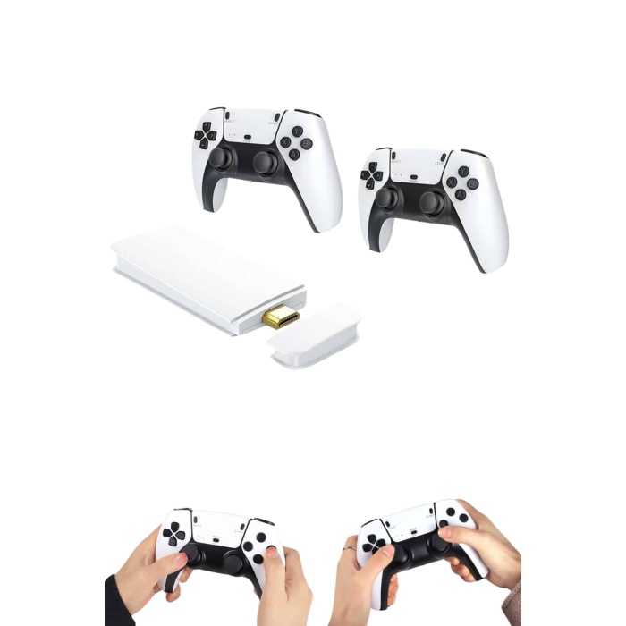 Çift Oyun Kollu 4K HD Ekran Nostaljik 20.000 Oyunlu Beyaz Game Stick