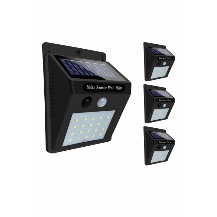 Solar Sensörlü Duvar Lambası Bahçe Lamba 20 Led Işık