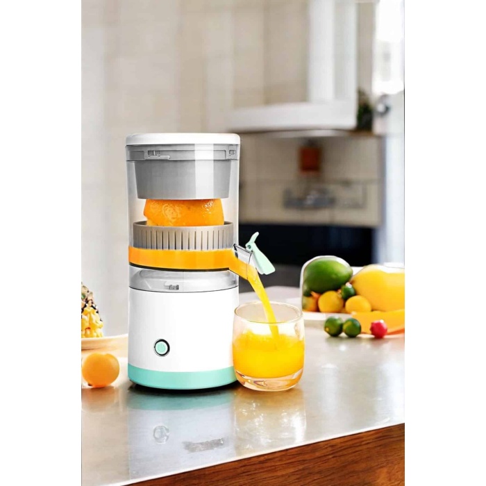 Katı Meyve Sıkacağı Taşınabilir USB Şarjlı Pratik Paslanmaz Çelik Bıçaklı