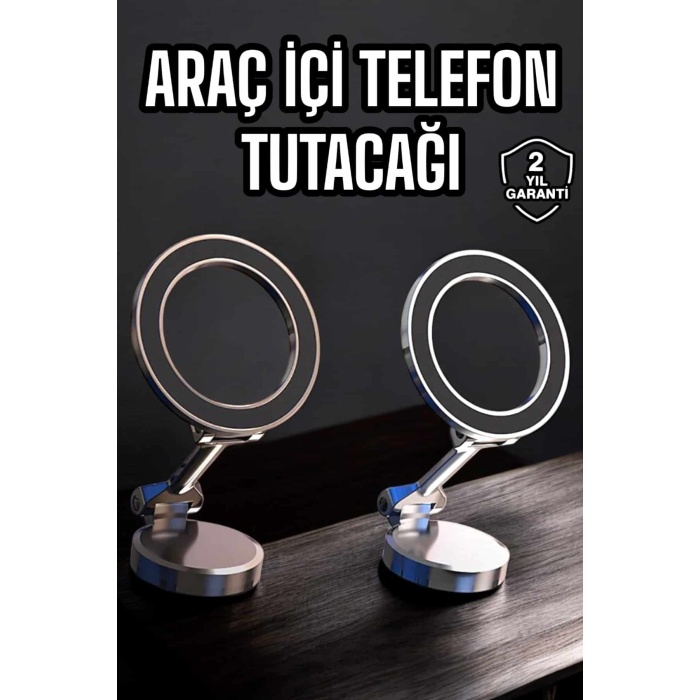 Telefon Tutucu Tüm Arabalara Uyumlu Araç İçi Katlanabilir Manyetik Tasarım