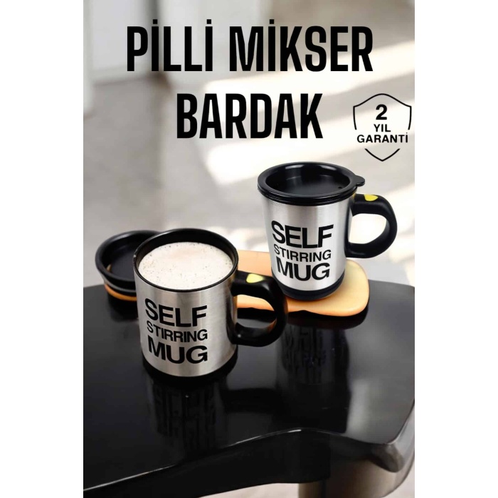 Mikser Kupa Yazılı Mug Bardak Karıştırma Özelliği