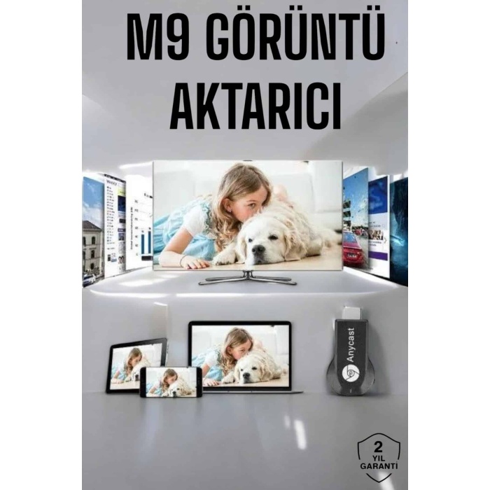 M9 Plus Kablosuz Görüntü+Ses Aktarıcı HDMI TV