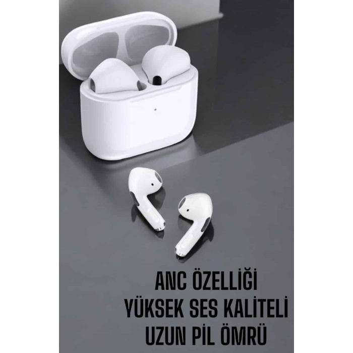 Beyaz Yeni Nesil Pro Bluetooth Kulaklık Yüksek Ses Kaliteli ANC Özelliği