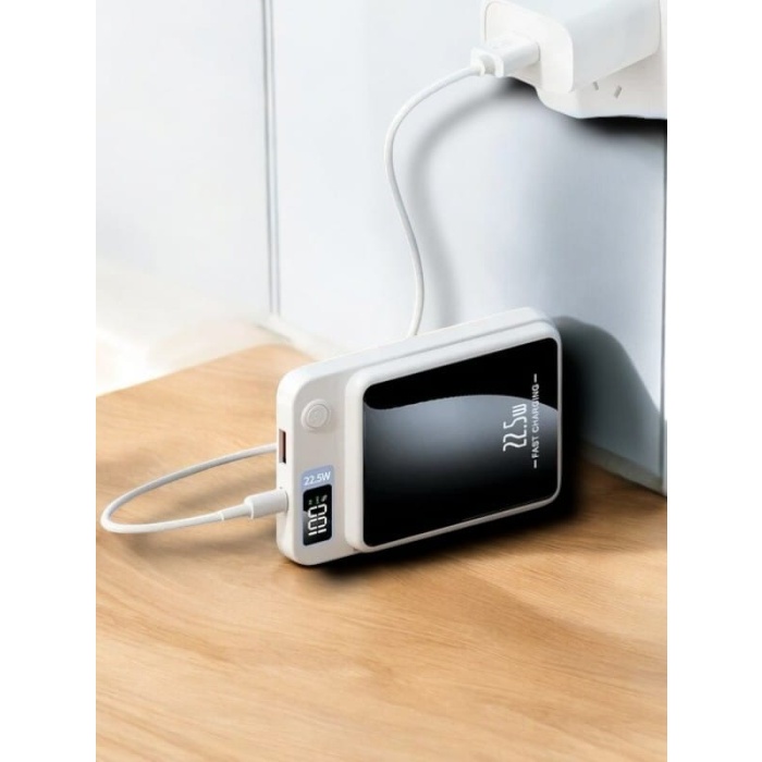22.5W Magsafe Kablosuz Şarjlı Powerbank Dijital Ekran ve Hızlı Şarj