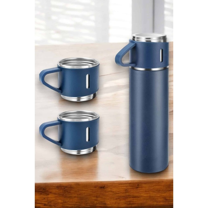 Paslanmaz Çelik 3’lü Termos Seti Vakumlu ve 8 Saat Isı Koruma