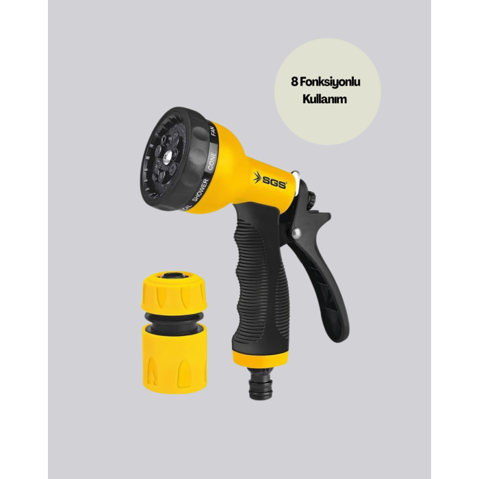 Çok Fonksiyonlu Bahçe Sulama Tabancası Ergonomik Basınçlı Sprey