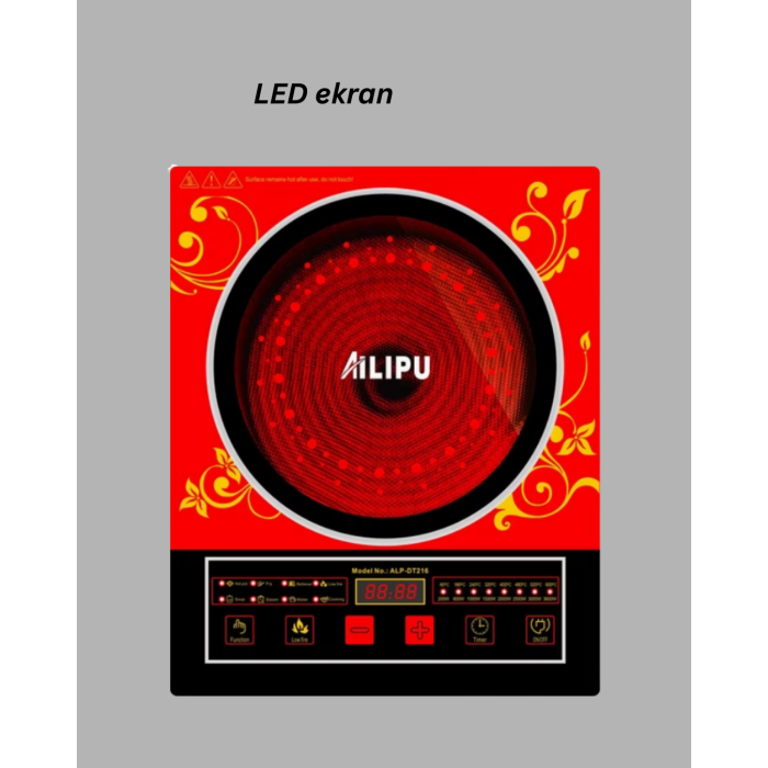 8 Programlı LED Ekranlı İndüksiyon Ocak 80–270°C Sıcaklık Ayarı