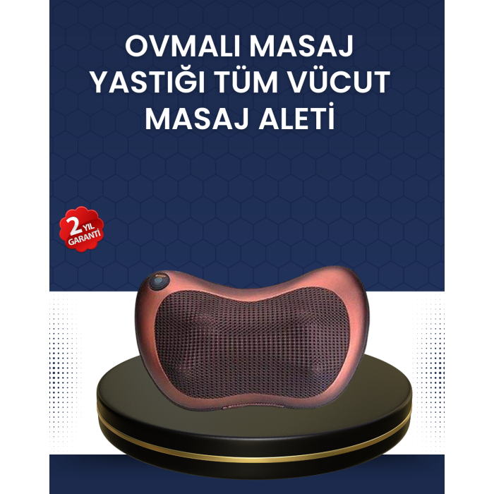 Isıtma Özellikli Derin Yoğurma Masaj Yastığı Priz & Çakmak Girişli