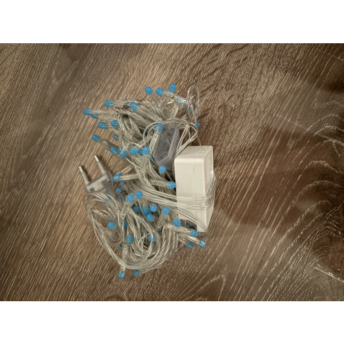 10m 100 Led Damla Uçlu Mavi Işık Şeffaf Kablo Mz-17-6