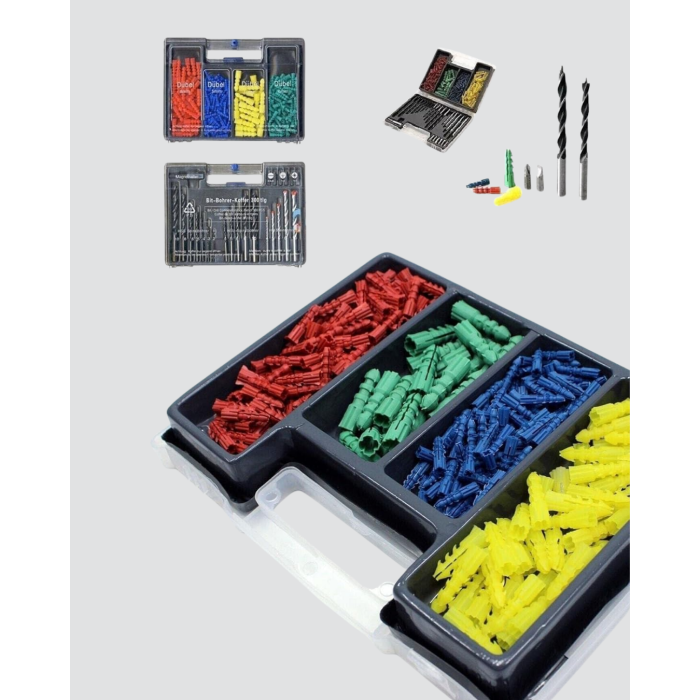 Kapsamlı Matkap Ucu Seti Organizer Kutulu Ahşap Metal Beton Delme