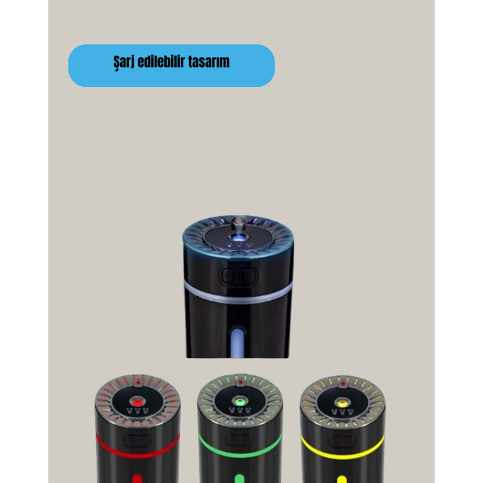 Aromaterapi Özellikli Ultrasonik Hava Nemlendirici LED Atmosfer Işığı