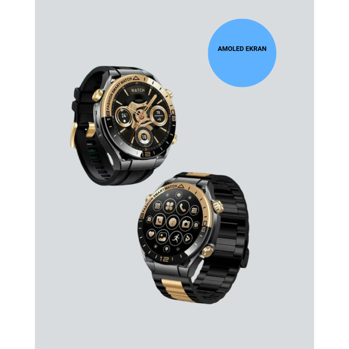 Amoled Akıllı Saat IP67 Su Geçirmez 3 Bileklikli Sağlık Takipli
