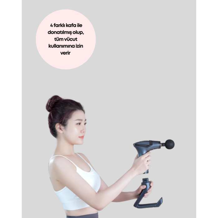 Taşınabilir 3in1 Masaj Aleti Şarjlı Titreşimli Esneme Bantlı