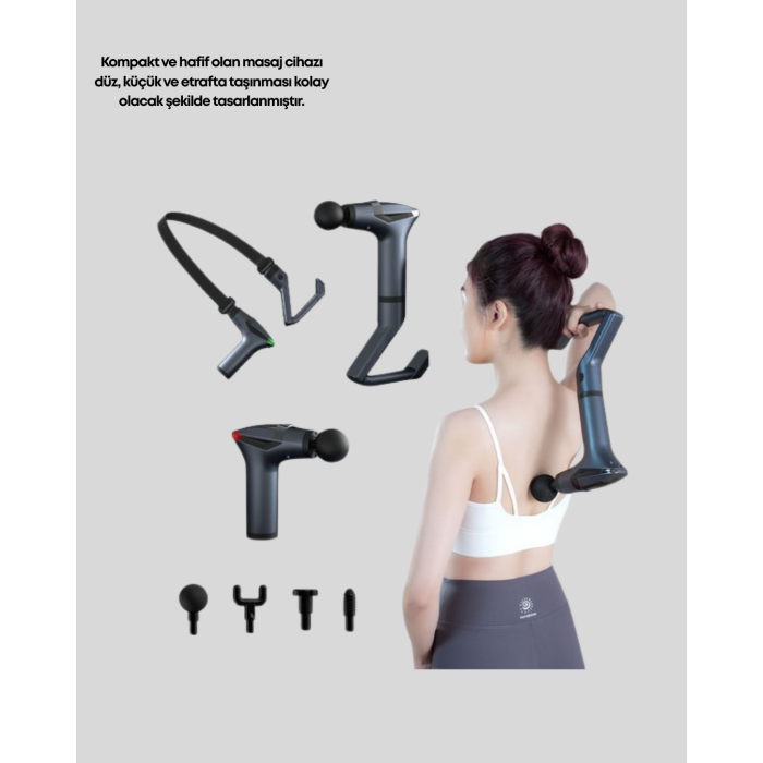 AKTÜEL 3in1 Taşınabilir Şarjlı Titreşimli Masaj Cihazı Çok Fonksiyonlu