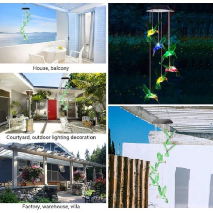 Solar Led Işıklı Kuşlu Bahçe Dekoru