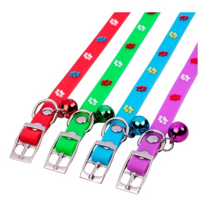 Pati Desenli Silikon Kedi Tasması