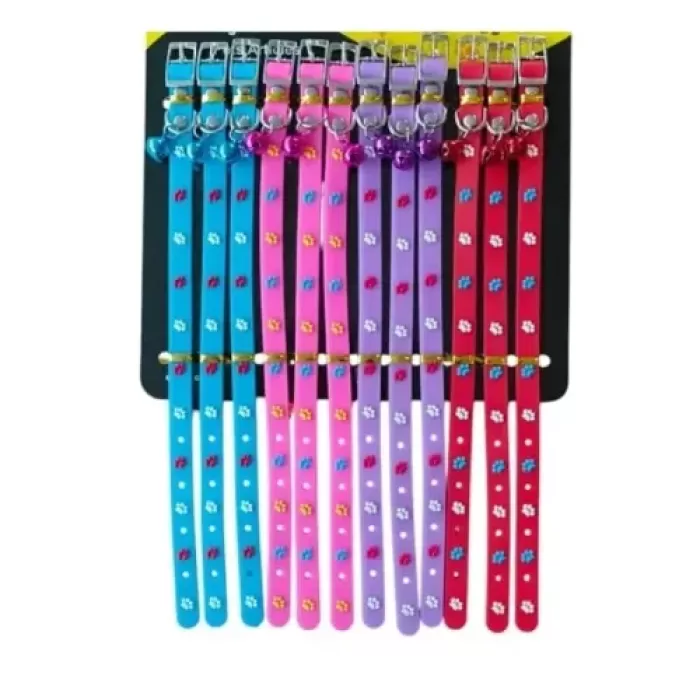 Pati Desenli Silikon Kedi Tasması