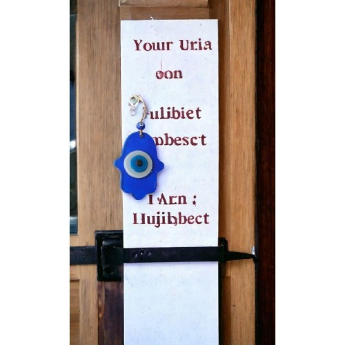 Nazar Boncuklu Şeffaf Mavi Fatma Ana Bereket Eli Cam Duvar Süsü