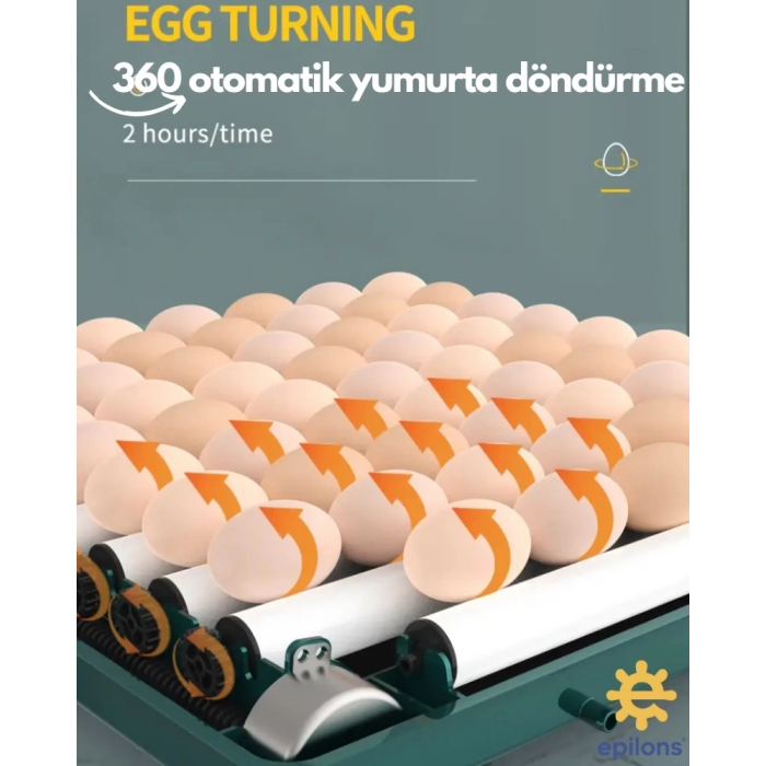 130 Yumurtalık Tam Otomatik Kuluçka Makinesi Wi-fi Kamera Hediyeli Yedek Motorlu Profesyonel Tavuk Kaz Ördek Bıldırcın Güvercin Süs Kuşu İçin İdeal