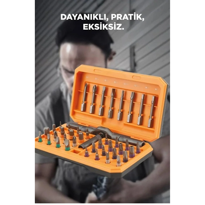Profesyonel Tornavida Seti 40 Parça Çok Uçlu Kapsamlı Tamir Seti Gri