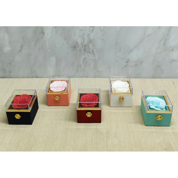 Romantik  Gül Yüzük Kutusu Kare Alk5008