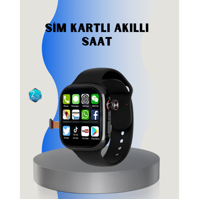 Adımsayar ve Nabız Ölçerli SIM Kartlı Akıllı Saat