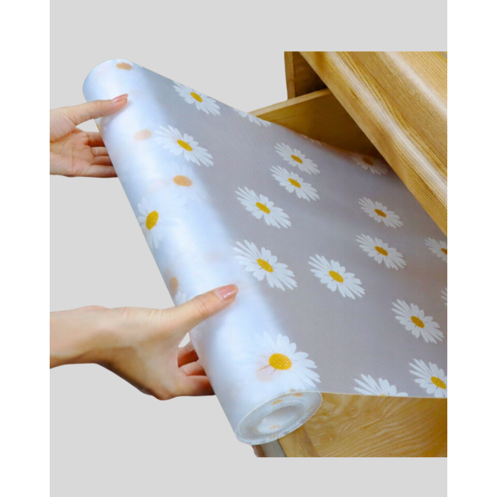 10 Metre Papatya Desenli Kolay Temizlenebilir Çekmece Matı